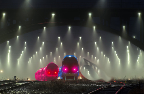 Evil trains at station